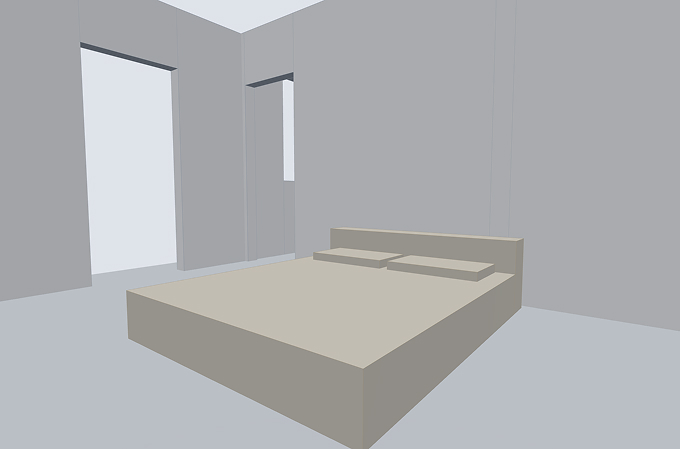 Render fotorealistico di un ambiente generato da una planimetria